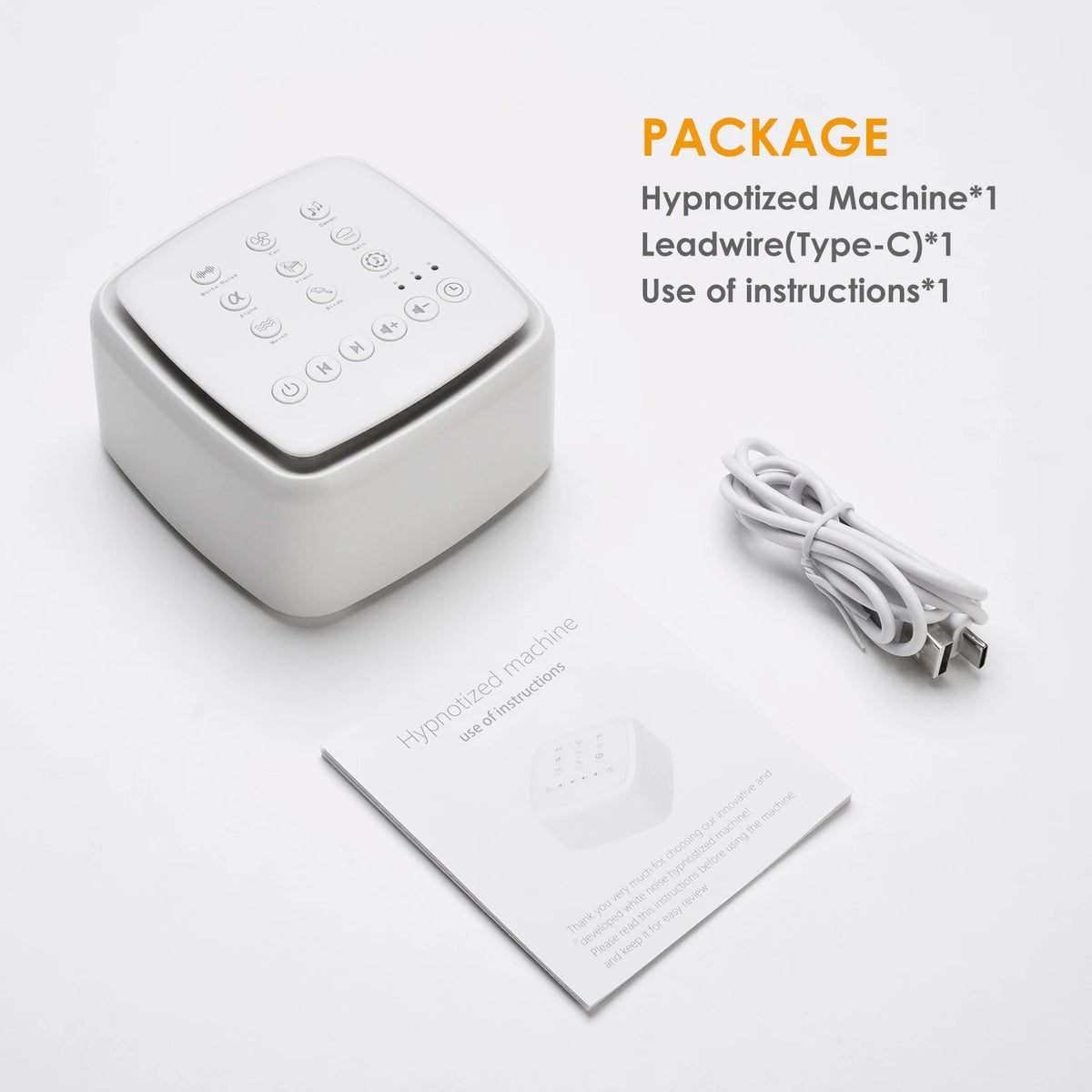 White Noise Machine Type-c Rechargeable Timed Shutdown Sleep Sound Machine For Sleeping  Relaxation For Baby Adult Office Travel