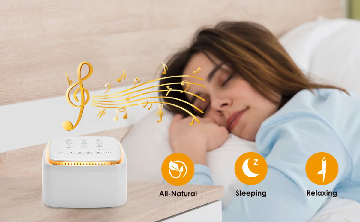 White Noise Machine Type-c Rechargeable Timed Shutdown Sleep Sound Machine For Sleeping  Relaxation For Baby Adult Office Travel