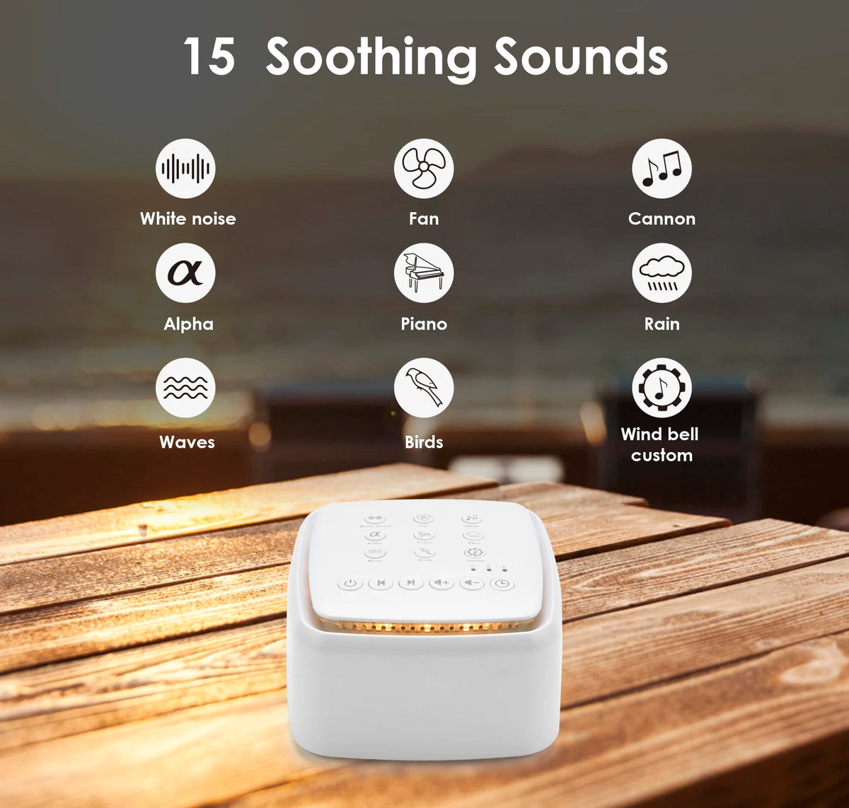 White Noise Machine Type-c Rechargeable Timed Shutdown Sleep Sound Machine For Sleeping  Relaxation For Baby Adult Office Travel