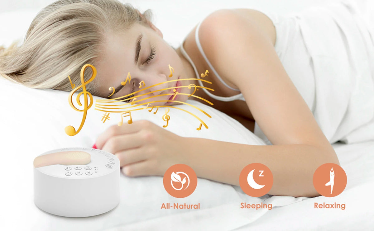 White Noise Machine Type-c Rechargeable Timed Shutdown Sleep Sound Machine For Sleeping  Relaxation For Baby Adult Office Travel