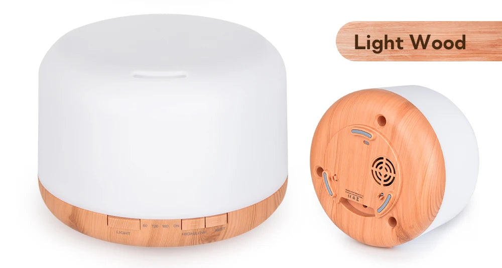 Air Humidifier & Essential Oil Diffuser - 300ml/500ml/1000ml with Lights, Remote Control, Ultrasonic Electric Aromatherapy