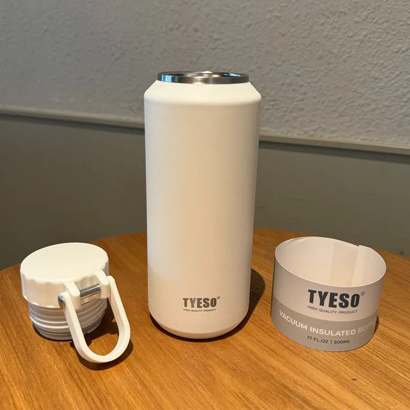 Tyeso Large Capacity Insulated Sport Water Bottle - Easy-Pull, Leak-Proof Travel Mug with Handle for Men and Women
