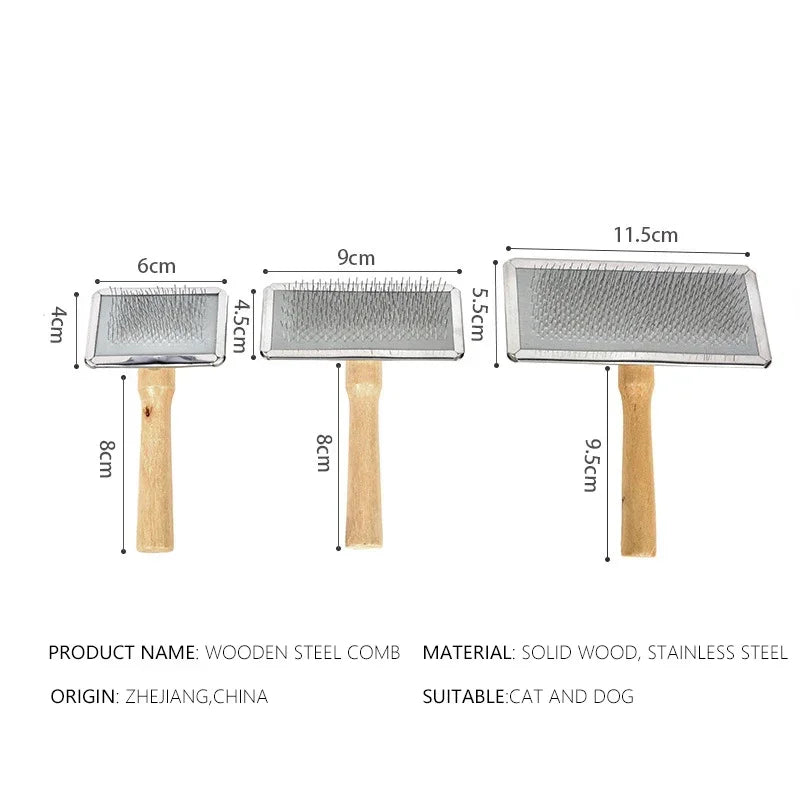 Pet Cat and Dog Grooming Supplies: Hair Remover Brush, Wood Combs, Flea Comb for Shedding