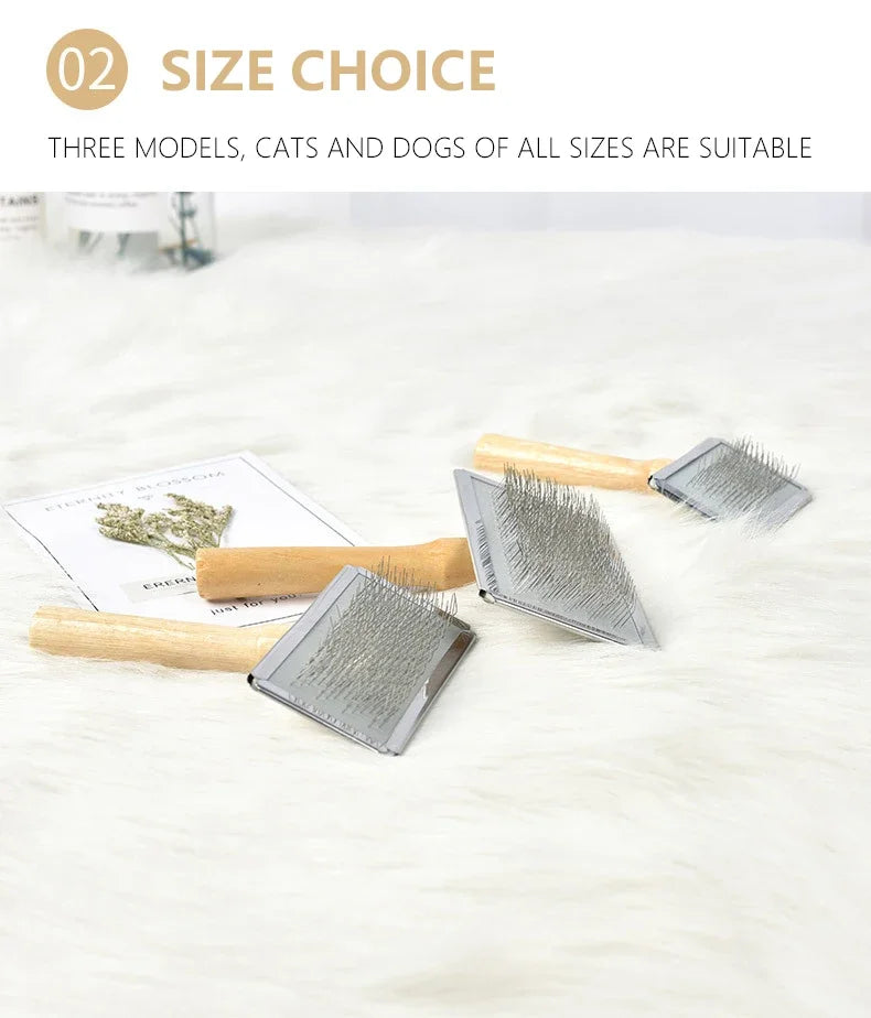 Pet Cat and Dog Grooming Supplies: Hair Remover Brush, Wood Combs, Flea Comb for Shedding