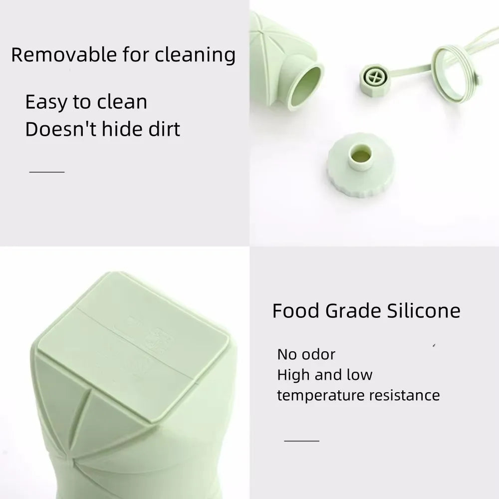 600ml Silicone Folding Water Bottle