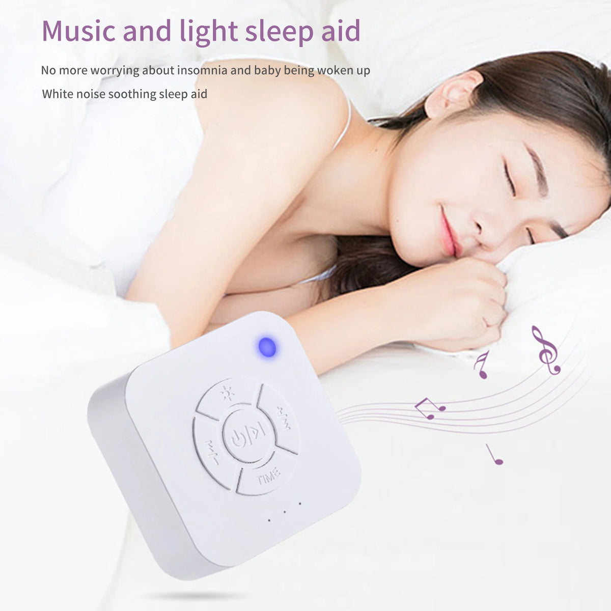 White Noise Sound Machine For Baby USB Charging Sleep Timer Baby Sleep Soothing Instrument Music Sleep Instrument Office Travel