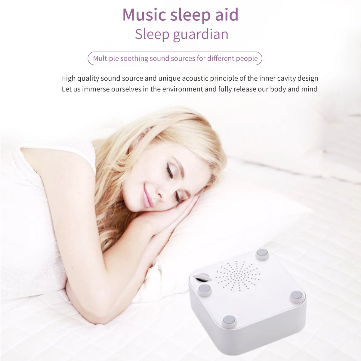White Noise Sound Machine For Baby USB Charging Sleep Timer Baby Sleep Soothing Instrument Music Sleep Instrument Office Travel