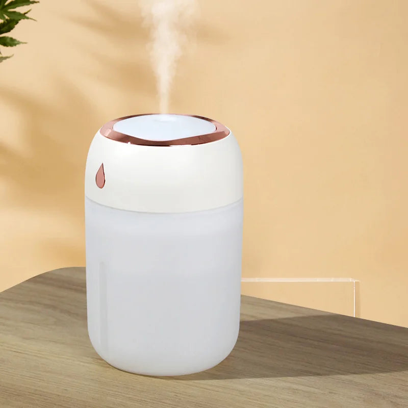Portable Mini USB Air Humidifier & Aroma Diffuser - 330ml LED Cool Light Mist for Room, Home, Car, Plants & Air Purifier