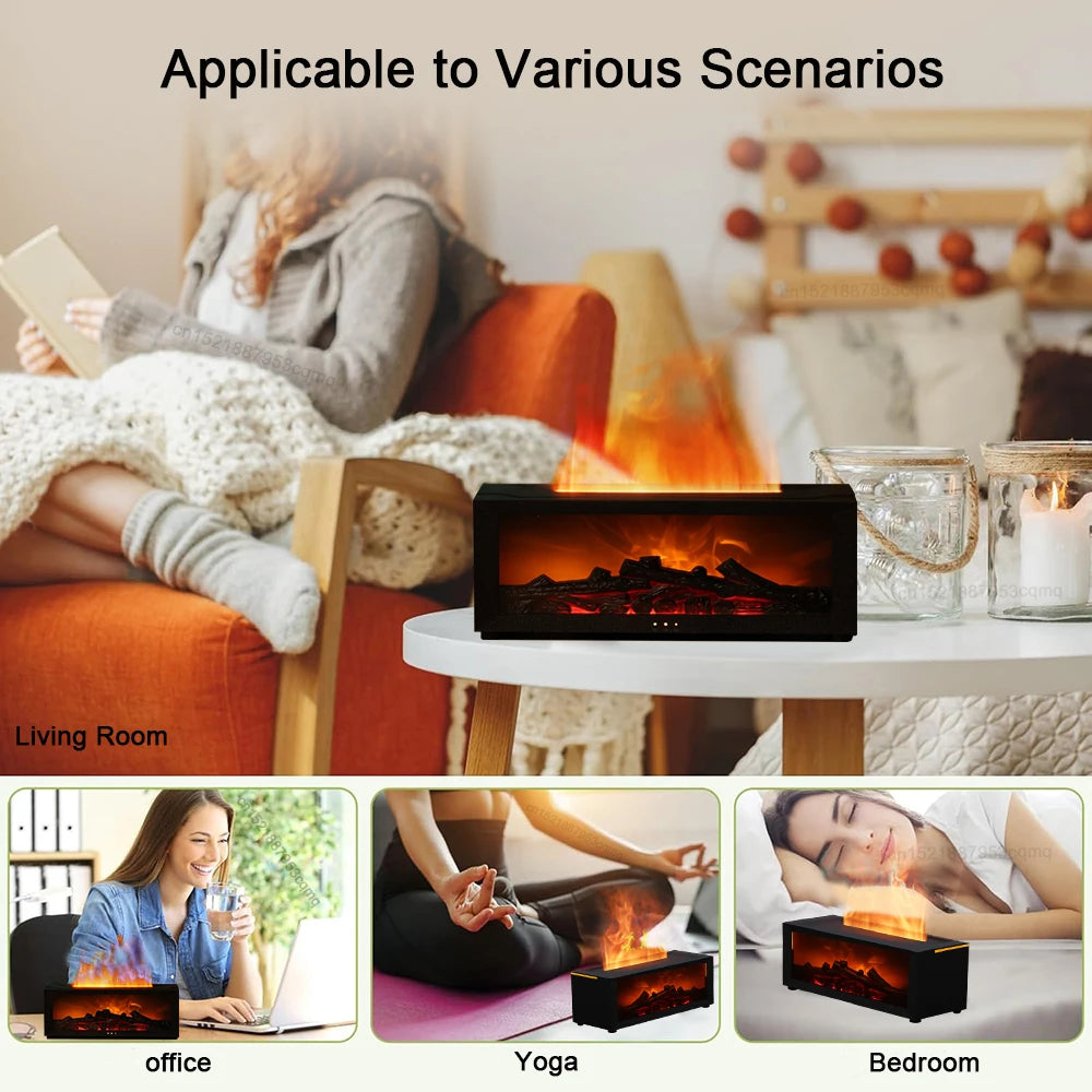 Air Humidifier Essential Oil Diffuser - Home Aroma Flame Humidifier with Automatic Fragrance, LED Light & Remote Control