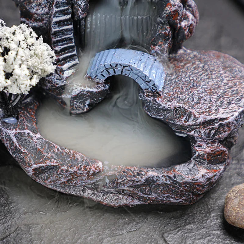Deluxe Waterfall Backflow Incense Holder with Complimentary Cones – This stunning ceramic aromatherapy ornament turns burning incense into living art. The smoke cascades smoothly downward in swirling rivers