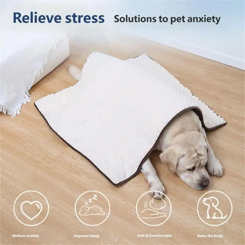Weighted Stress Relief Blanket For Dog With Glass Beads And Polyester Fabric Calm Nervous Pet During Storms KXRE