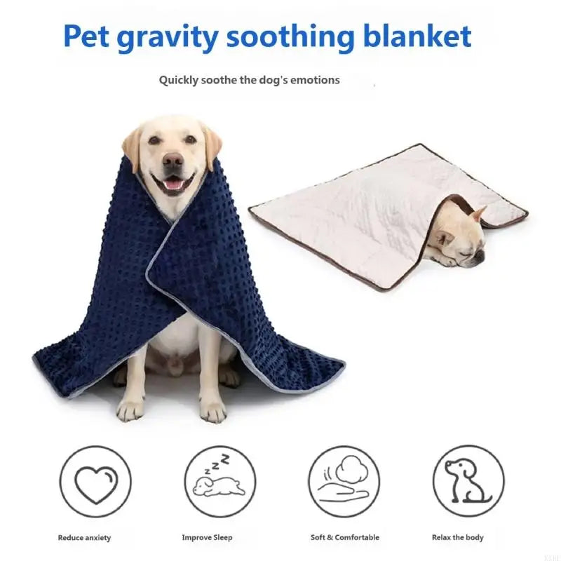 Weighted Stress Relief Blanket For Dog With Glass Beads And Polyester Fabric Calm Nervous Pet During Storms KXRE