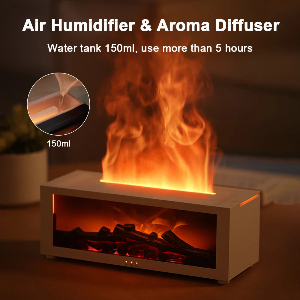 Air Humidifier Essential Oil Diffuser - Home Aroma Flame Humidifier with Automatic Fragrance, LED Light & Remote Control