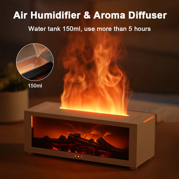 Air Humidifier Essential Oil Diffuser - Home Aroma Flame Humidifier with Automatic Fragrance, LED Light & Remote Control