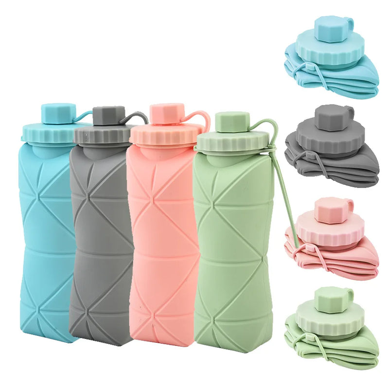 600ml Silicone Folding Water Bottle