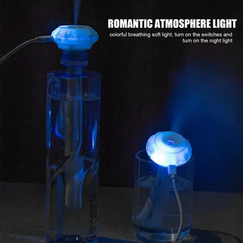 USB Mini Ultrasonic Air Humidifier Romantic LED Light Aroma Essential Oil Diffuser Car Air Purifier Anion Mist Maker