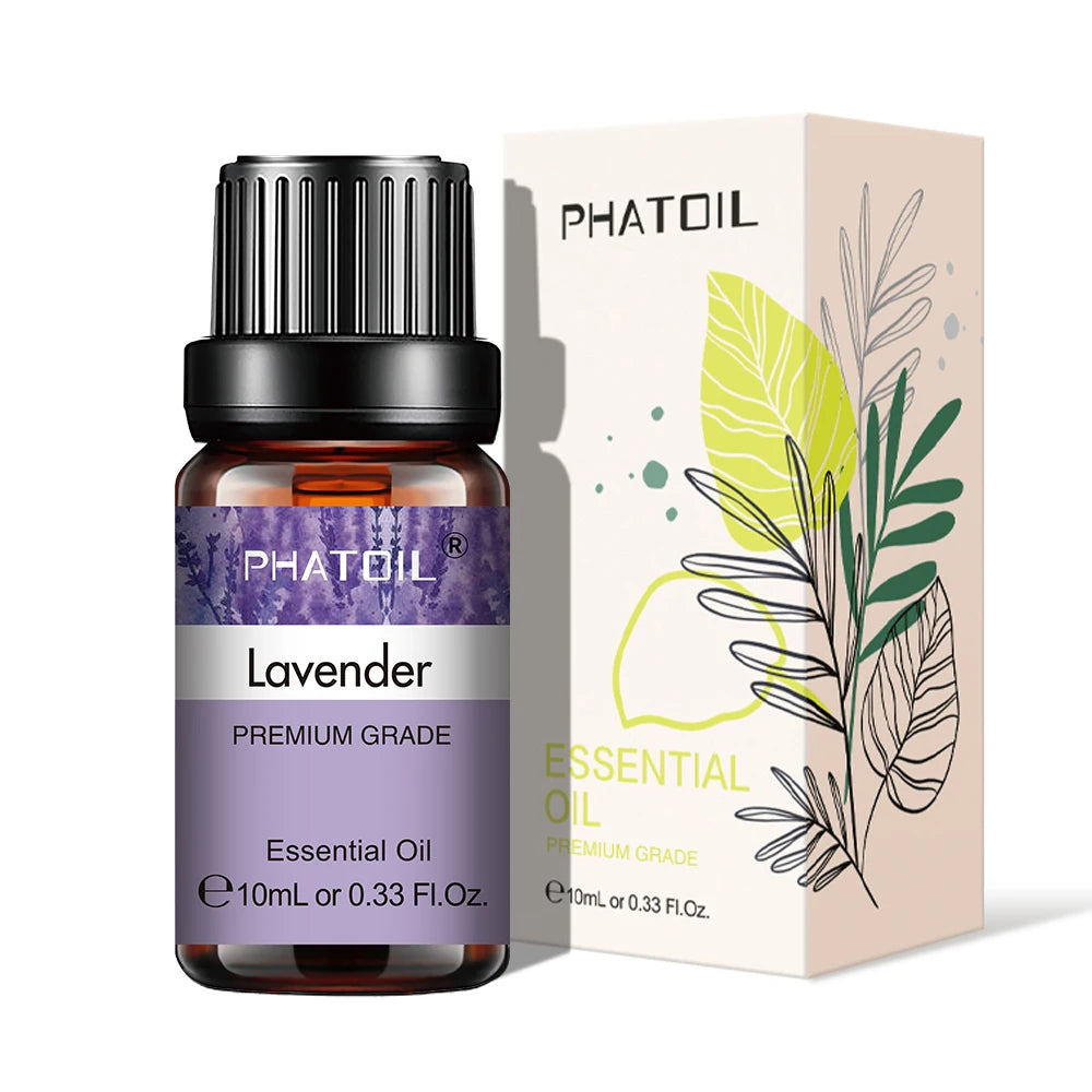 10ml Pure Natural Lavender Essential Oil - For Diffuser, Humidifier, Aromatherapy; Jasmine & Vanilla Scents for Skin Care & DIY Soap
