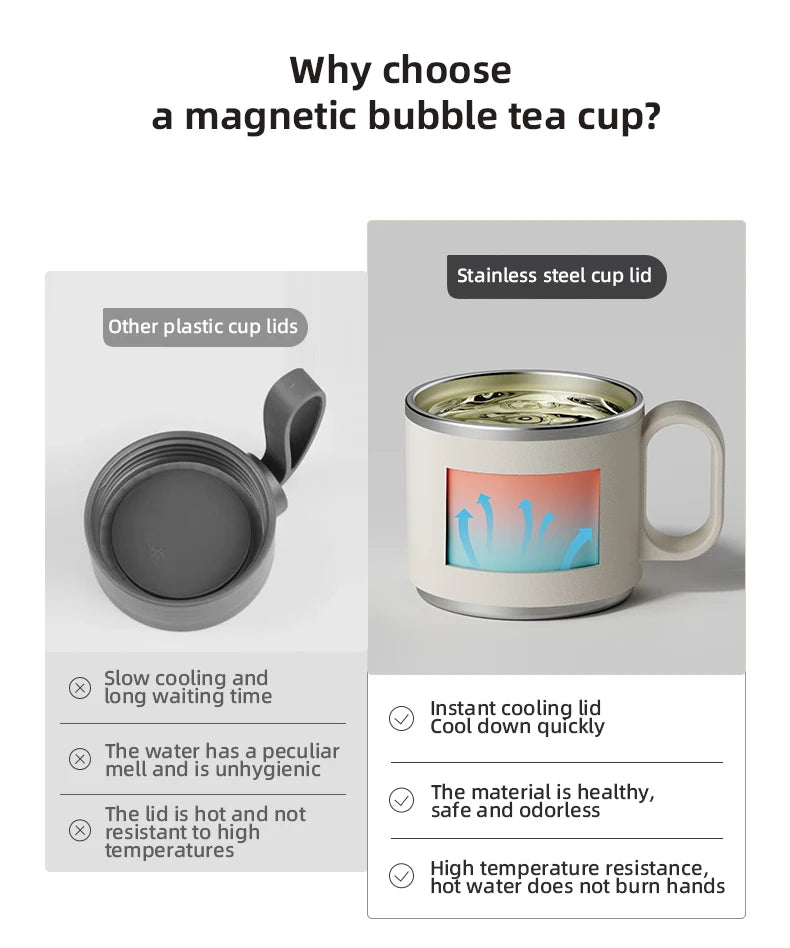 Stainless Steel Thermos Bottle with Magnetic Control, Outdoor Portable Flask, Insulated Water Bottle, Tea Warehouse, 316L