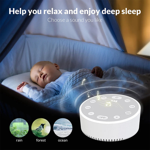 New White Noise Machine with Breathing Lamp - Timed Shutdown Sleep Sound Machine for Relaxation, Baby, Adult & Office