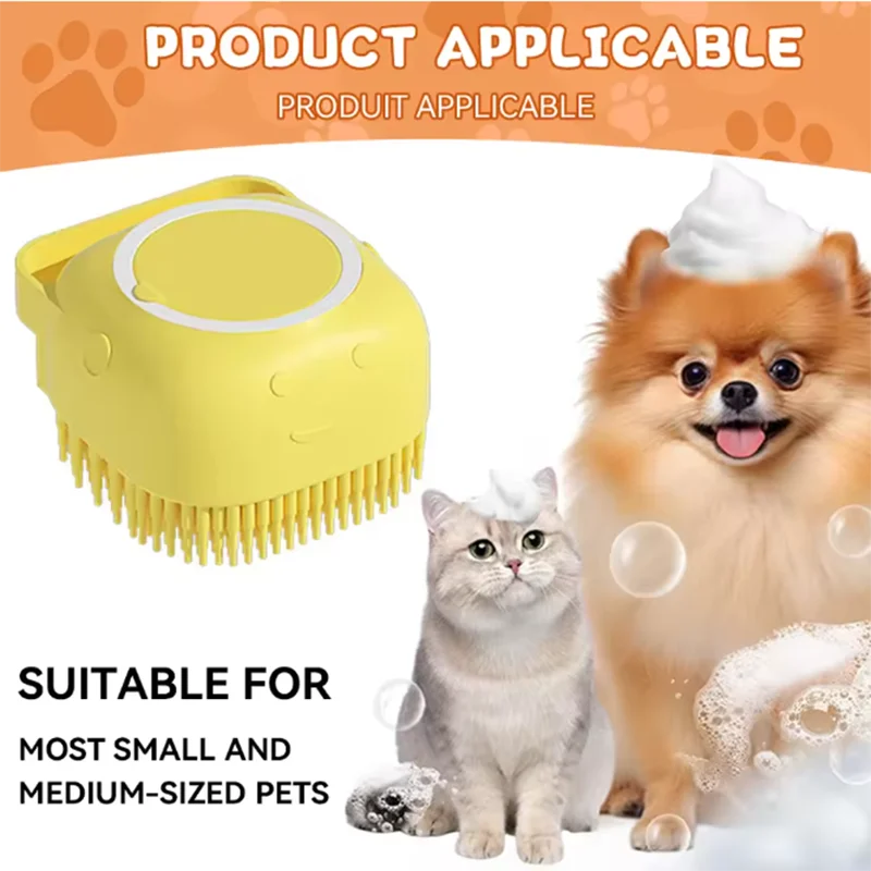 New Multifunctional Silicone Bath Massage Brush - Soft Safety Pet Grooming Tool for Puppies, Big Dogs & Cats