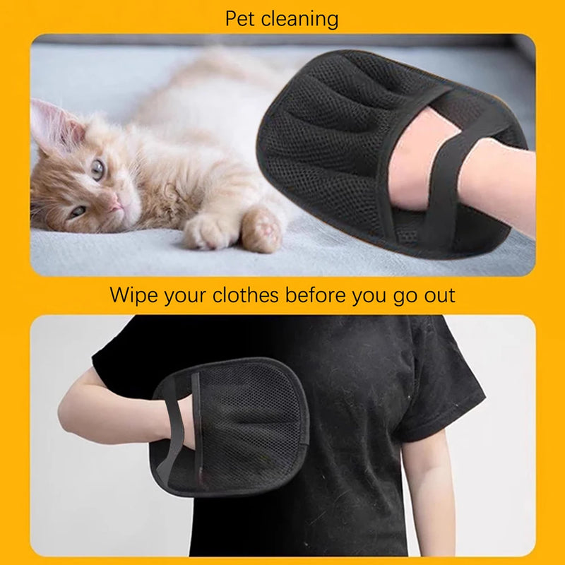 2-in-1 Pet Hair Removal Gloves - Lightweight, Portable Multifunctional Fur Catchers for Cats and Dogs