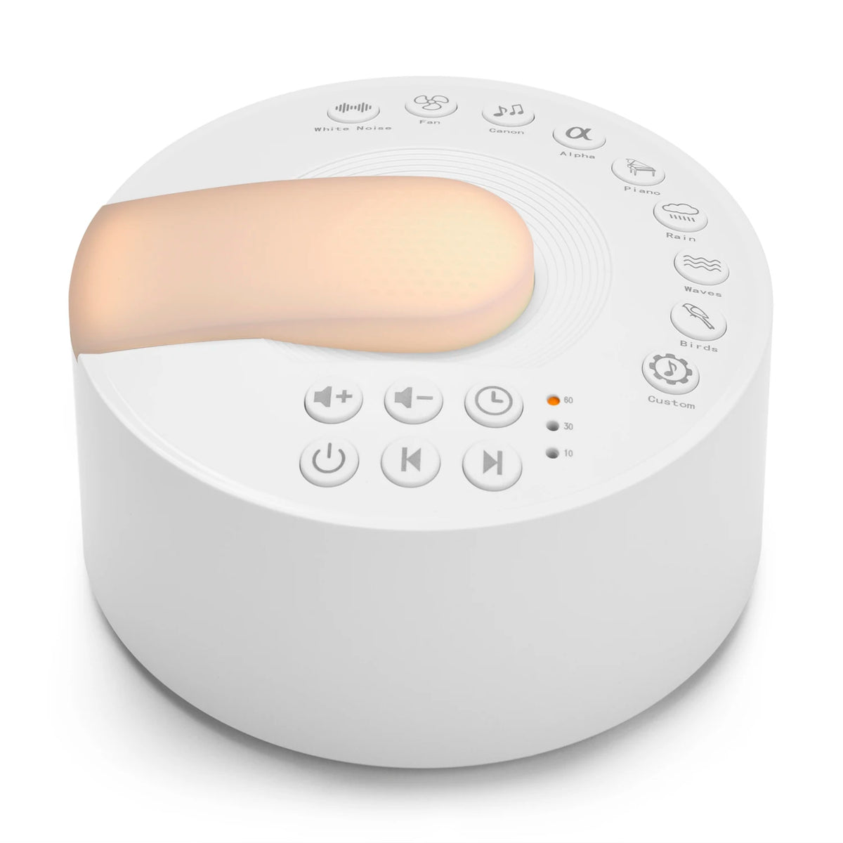 White Noise Machine Type-c Rechargeable Timed Shutdown Sleep Sound Machine For Sleeping  Relaxation For Baby Adult Office Travel