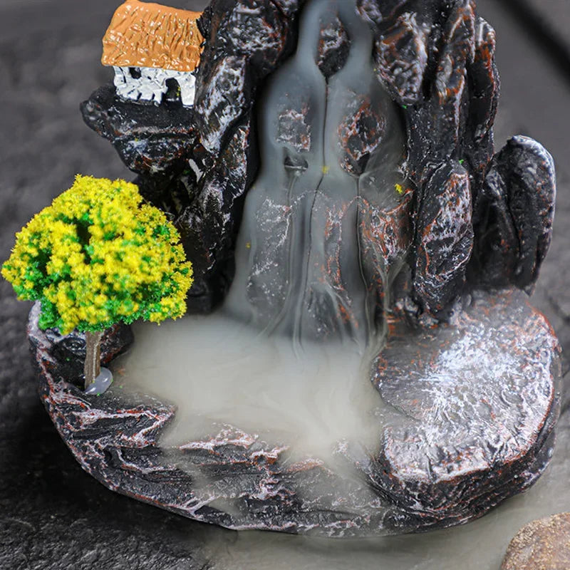 Deluxe Waterfall Backflow Incense Holder with Complimentary Cones – This stunning ceramic aromatherapy ornament turns burning incense into living art. The smoke cascades smoothly downward in swirling rivers
