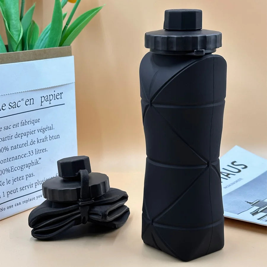 600ml Silicone Folding Water Bottle