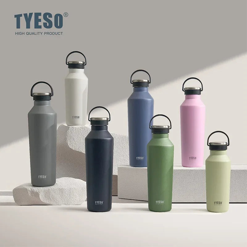 Tyeso 500ml Vacuum Insulated Water Bottle - Leak-Proof, Durable, Matte Finish with Portable Handle for Outdoor Sports