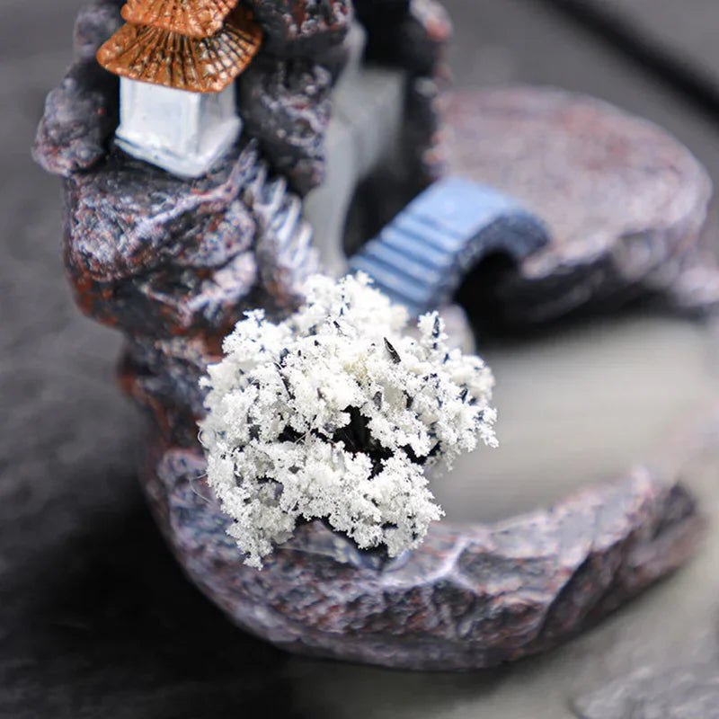 Deluxe Waterfall Backflow Incense Holder with Complimentary Cones – This stunning ceramic aromatherapy ornament turns burning incense into living art. The smoke cascades smoothly downward in swirling rivers